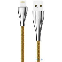 Кабель Rock metal Lightning data cable 0,3M Gold